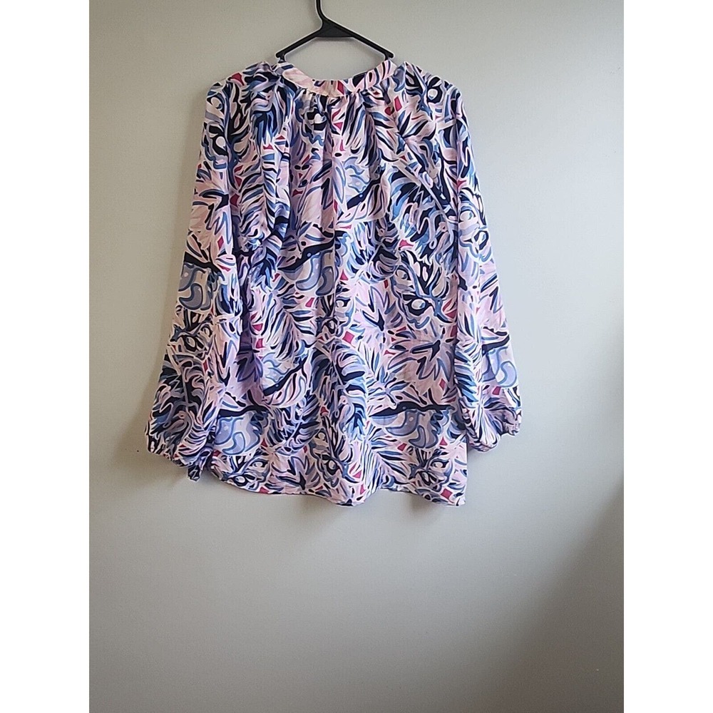 NWT Simply Southern Women's XL Leaf Print Blouse - Picture 4 of 5